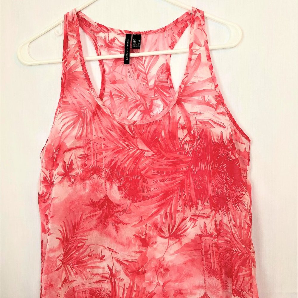 MANGO PINK  TROPICAL TANK TOP SIZE M